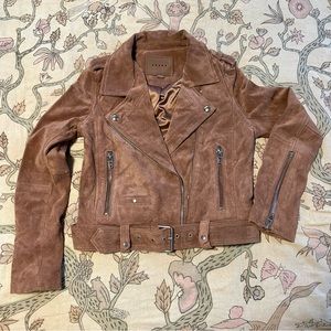 Free People Blank NYC Collab - Morning Suede Moto Jacket Coffee🔥 Small NWOT